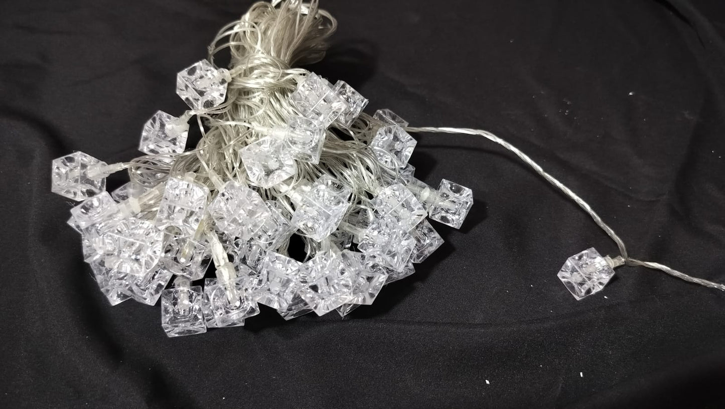 ✨ Product Name: Crystal Cube Multicolor LED String Lights – Festive Sparkle for Diwali